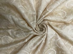 Dyeable Floral Pure Tassar Embroidery Fabric