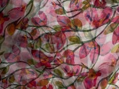 Multicolor Floral Pure Organza Print Fabric