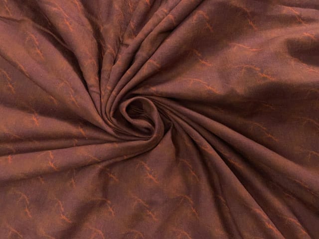 Brown Abstract Cotton Linen Print 60 Fabric