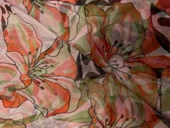 Multicolor Floral Pure Organza Print Fabric