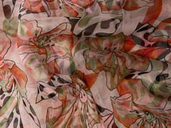 Multicolor Floral Pure Organza Print Fabric