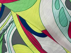 Multicolor Abstract Cotton Linen Fabric