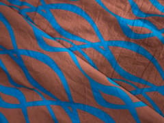 Brown Blue Abstract Cotton Linen Print 60 Fabric