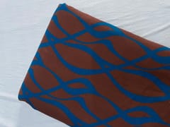 Brown Blue Abstract Cotton Linen Print 60 Fabric