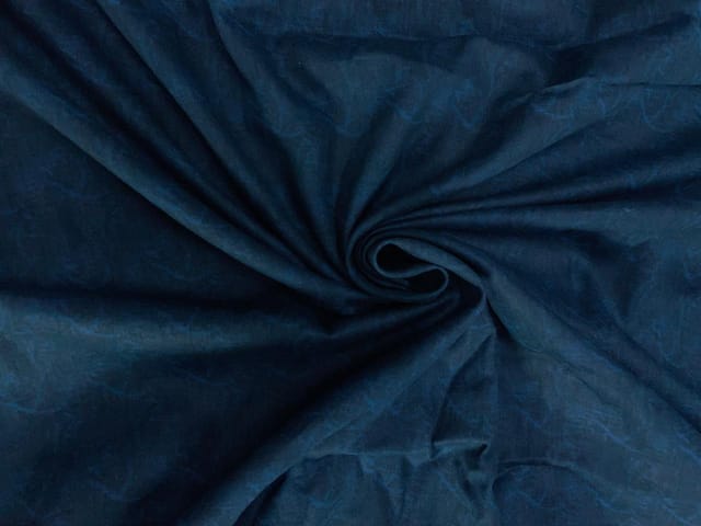 Blue Abstract Cotton Linen Print 60 Fabric