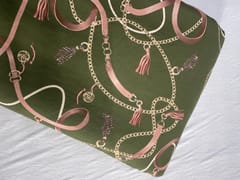 Olive Green Abstract Cotton Linen Print 60 Fabric