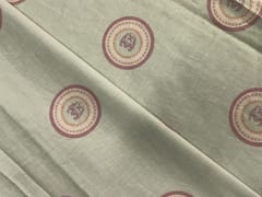 Pista Green Circles Cotton Linen Print 60 Fabric