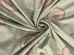 Pista Green Circles Cotton Linen Print 60 Fabric