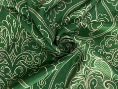 Green Floral Habutai Silk Fabric