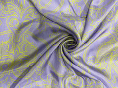 Lavender Floral Habutai Silk Fabric