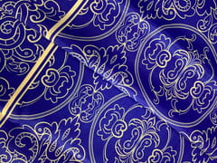 Royal Blue Floral Habutai Silk Fabric