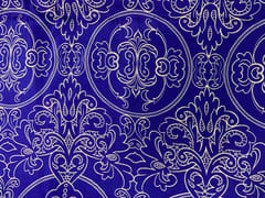 Royal Blue Floral Habutai Silk Fabric