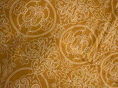 Mustard Floral Habutai Silk Fabric