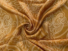 Mustard Floral Habutai Silk Fabric