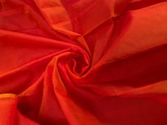 Orange Plain Dyed Poly Chanderi Fabric N131 Fabric