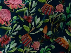 Multicolor Floral With Border Pure Crepe Fabric