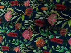 Multicolor Floral With Border Pure Crepe Fabric