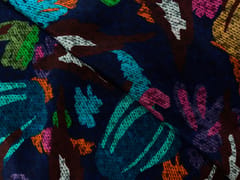 Multicolor Abstract With Border 60Gm Pure Crepe Fabric