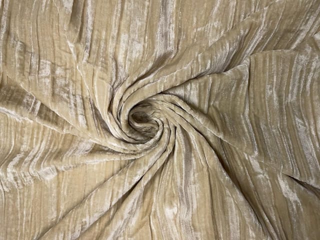 Light Beige Crush Velvet Fabric
