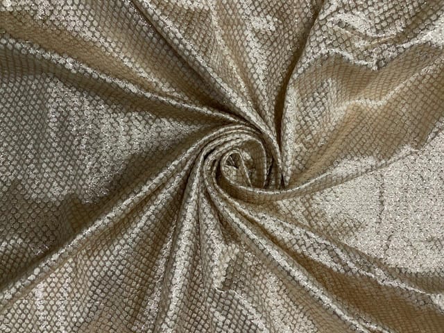 Cream Plain Lame Fabric Fabric