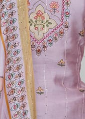 Mauve Colour Muslin Printed Kurta And Pant With Printed Dupatta