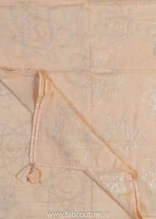 Peach Chanderi Sequins Embroidered Suit With Chanderi Plazzo And Chanderi Dupatta