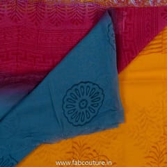 Cotton Hand Block Printed Cotton Suit With Pure Chiffon Duputta and Cotton Bottom