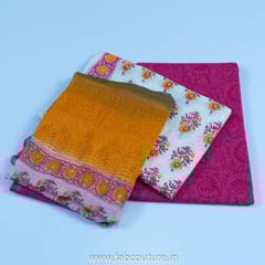 Cotton Hand Block Printed Cotton Suit With Pure Chiffon Duputta and Cotton Bottom