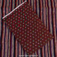 5 Mtr. Marron Cotton Discharge Print Set