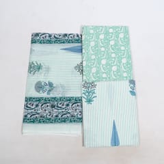 Sky Blue Color Cambric Cotton Printed Suit Set with Cotton Dupatta