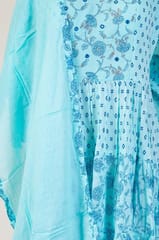 Blue Colour Cotton Printed Shirt with Cotton Dupatta