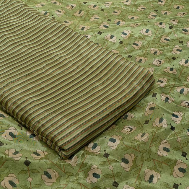 Multi Colour Tissue Upada Silk Digital Printed Set (5 Mtr)