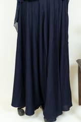 Blue Colour Georgette Embroidered Shirt With Rayon Garara