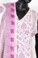 Cream Color Cotton Printed Shirt with Cotton Printed Pant and Cotton Printed Dupatta