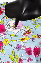 Blue Color Cotton Printed Kurti