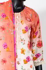 Pink Color Muslin Chikankari Embroidered Shirt with Print with Chikankari Embroidered Sharara and Muslin Printed Dupatta