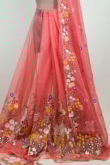 Gajree Colour Thread Embroidered Organza Set