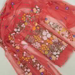 Gajree Colour Thread Embroidered Organza Set