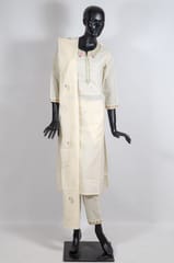 Lemon Color Cotton Embroidered Shirt with Cotton Embroidered Pant and Cotton Embroidered Dupatta