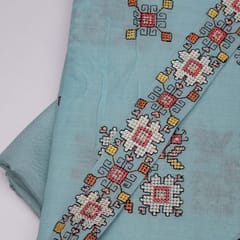 Sky Blue Colour Cotton Embroidered DIY Set