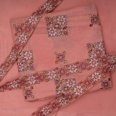 Peach Colour Cotton Embroidered DIY Set