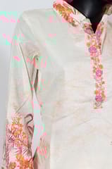 Pink Color Cotton Print with Embroidered Shirt with Cotton Printed Pant Co-ord Set