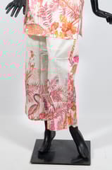 Pink Color Cotton Print with Embroidered Shirt with Cotton Printed Pant Co-ord Set