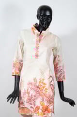Pink Color Cotton Print with Embroidered Shirt with Cotton Printed Pant Co-ord Set