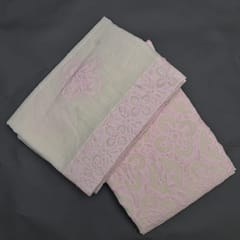 Pink Colour Cotton Aplique Embroidery Set