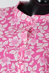 Pink Color Cotton Printed Kurti