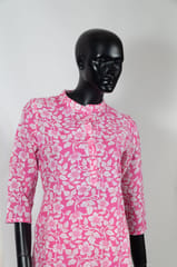 Pink Color Cotton Printed Kurti