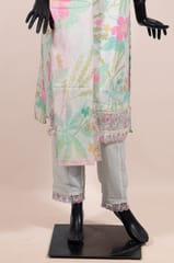 Cream Color Cotton Print with Embroidered Shirt with Cotton Pant and Cotton Printed Dupatta