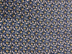 Navy Blue Floral Double Georgette Print Fabric