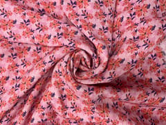 Baby Pink Floral Double Georgette Print Fabric